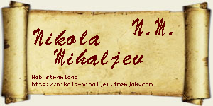 Nikola Mihaljev vizit kartica